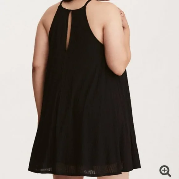 Torrid Spaghetti Strapped, Ribbed, High Neck Trapeze Dress, Size 6, Full… - Picture 2 of 9